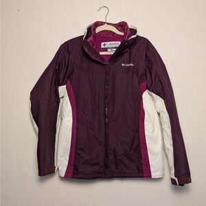 Columbia 2-in-1 Interchange Winter Coat Ski Jacket Purple Women's Large Hooded
